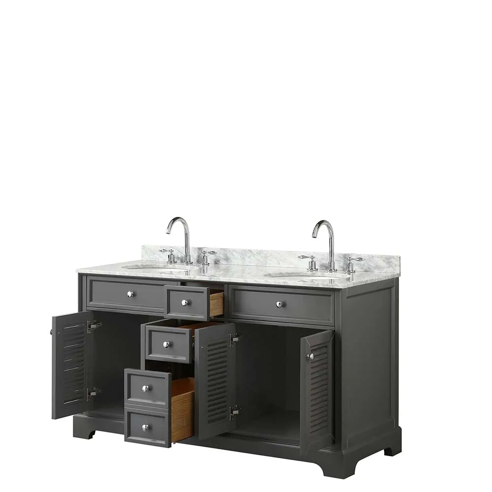Tamara 60 Inch Double Bathroom Vanity in Dark Gray
