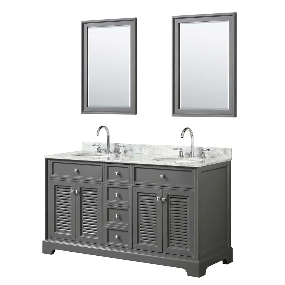 Tamara 60 Inch Double Bathroom Vanity in Dark Gray