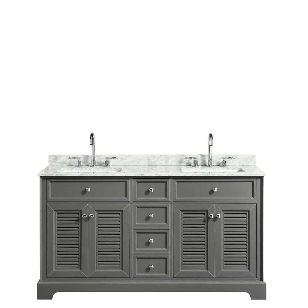 Tamara 60 Inch Double Bathroom Vanity in Dark Gray