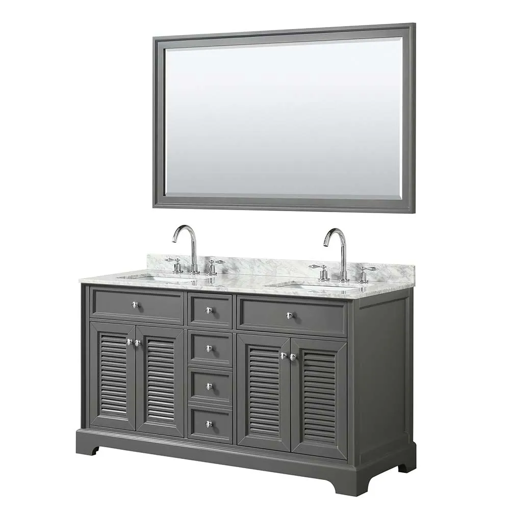 Tamara 60 Inch Double Bathroom Vanity in Dark Gray