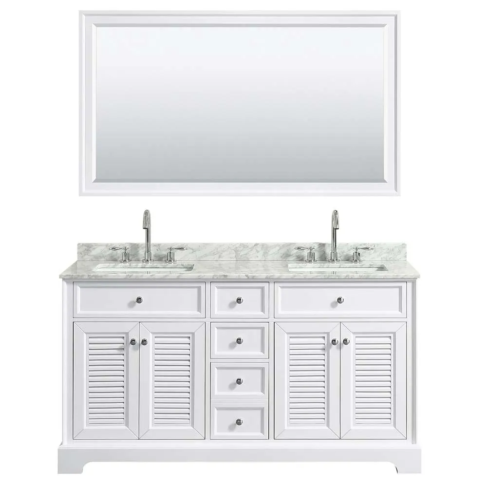 Tamara 60 Inch Double Bathroom Vanity in White