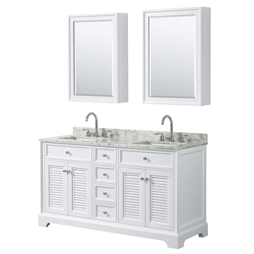 Tamara 60 Inch Double Bathroom Vanity in White
