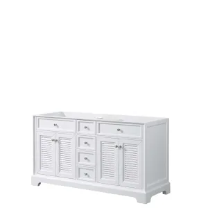 Tamara 60 Inch Double Bathroom Vanity in White