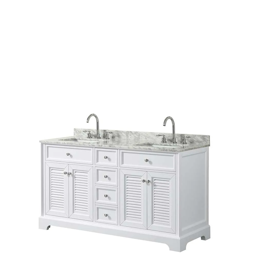 Tamara 60 Inch Double Bathroom Vanity in White