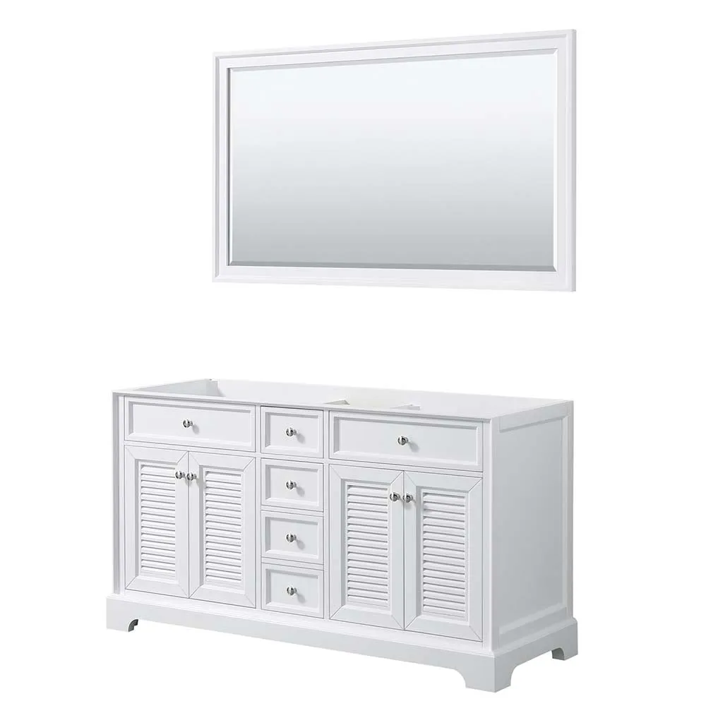 Tamara 60 Inch Double Bathroom Vanity in White