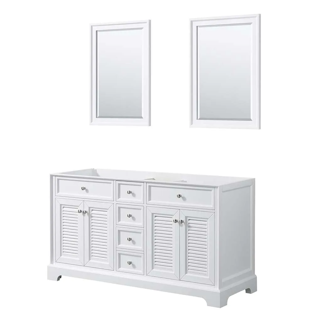 Tamara 60 Inch Double Bathroom Vanity in White