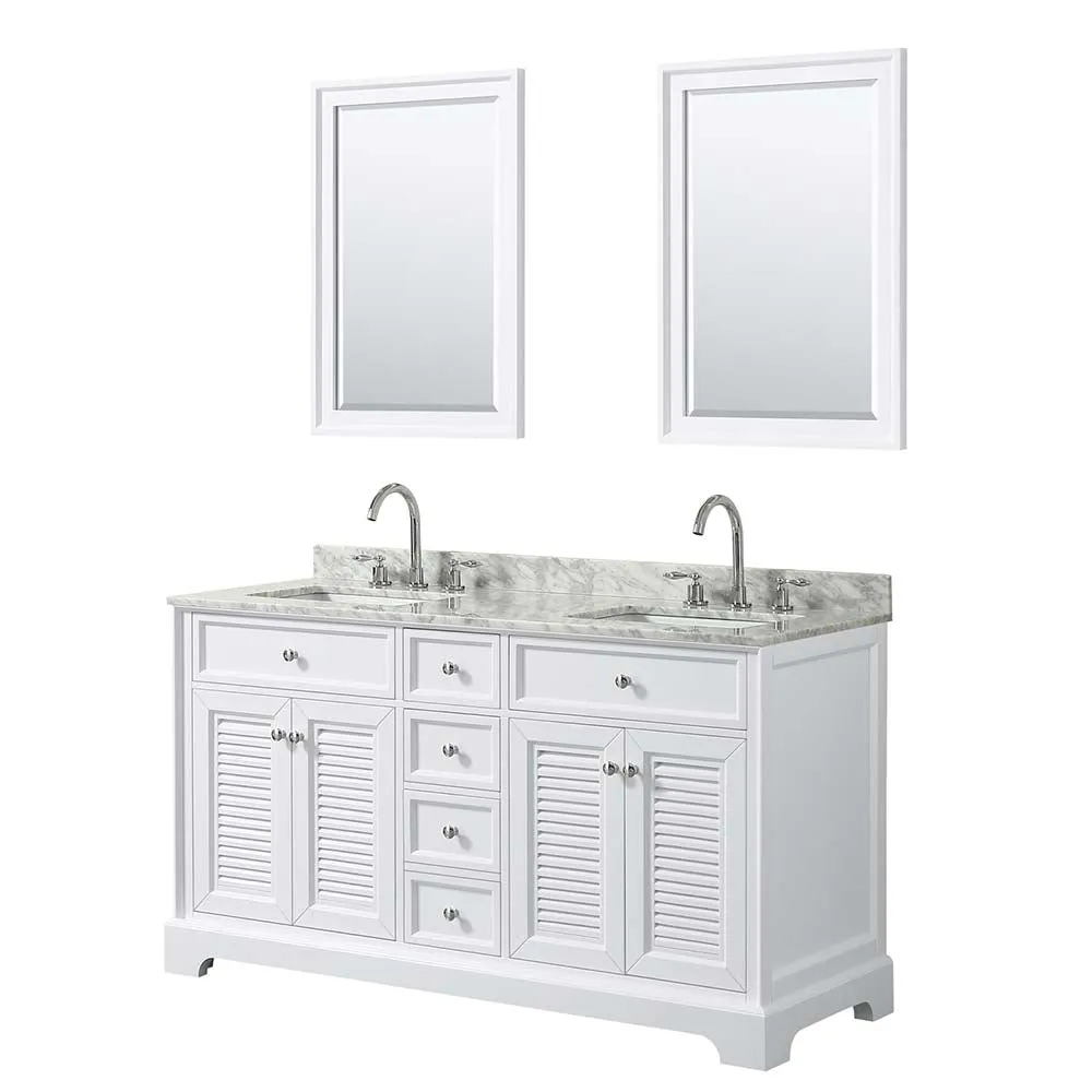 Tamara 60 Inch Double Bathroom Vanity in White