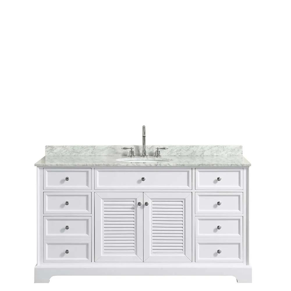 Tamara 60 Inch Single Bathroom Vanity in White