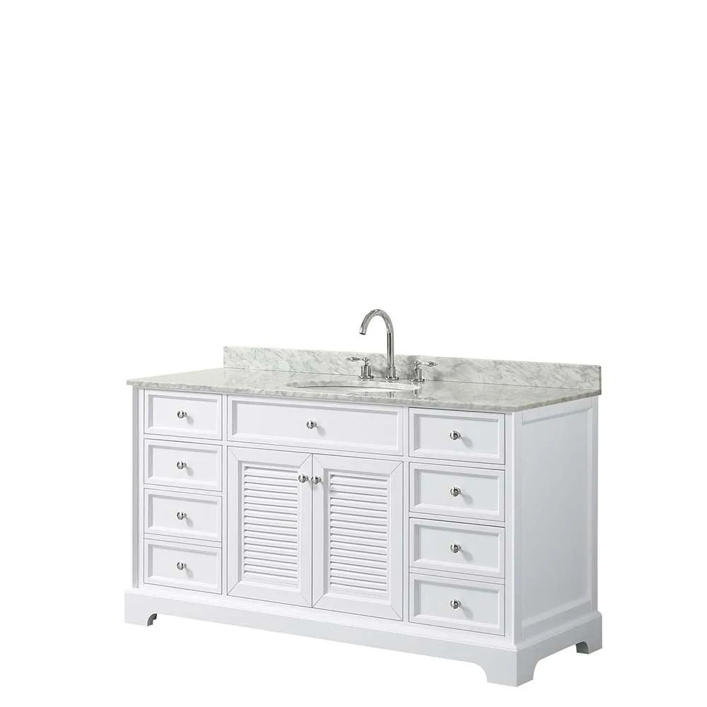 Tamara 60 Inch Single Bathroom Vanity in White