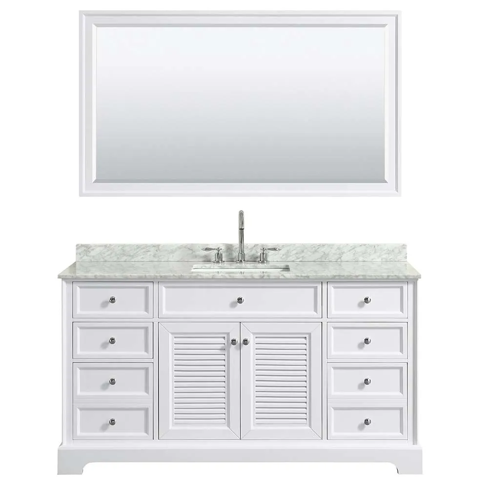 Tamara 60 Inch Single Bathroom Vanity in White