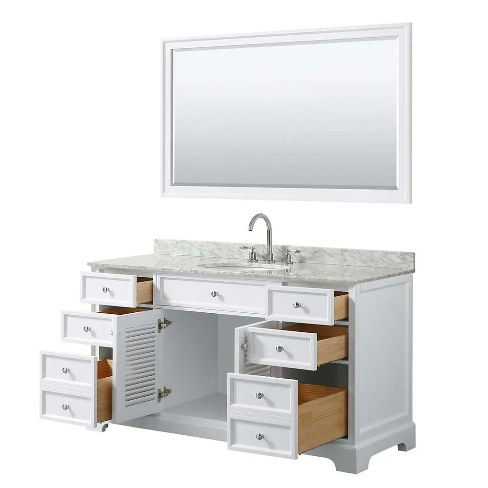 Tamara 60 Inch Single Bathroom Vanity in White