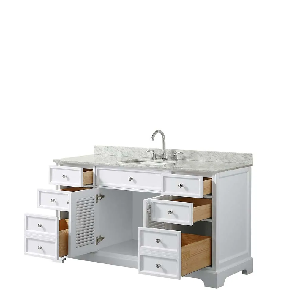 Tamara 60 Inch Single Bathroom Vanity in White
