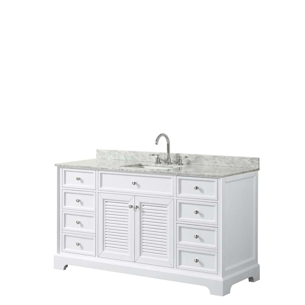 Tamara 60 Inch Single Bathroom Vanity in White