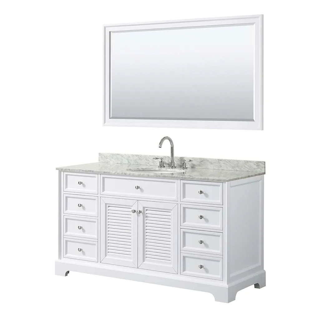 Tamara 60 Inch Single Bathroom Vanity in White