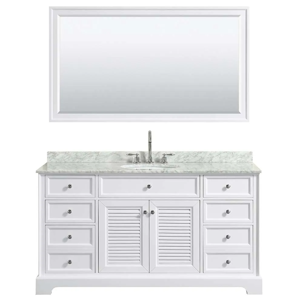 Tamara 60 Inch Single Bathroom Vanity in White