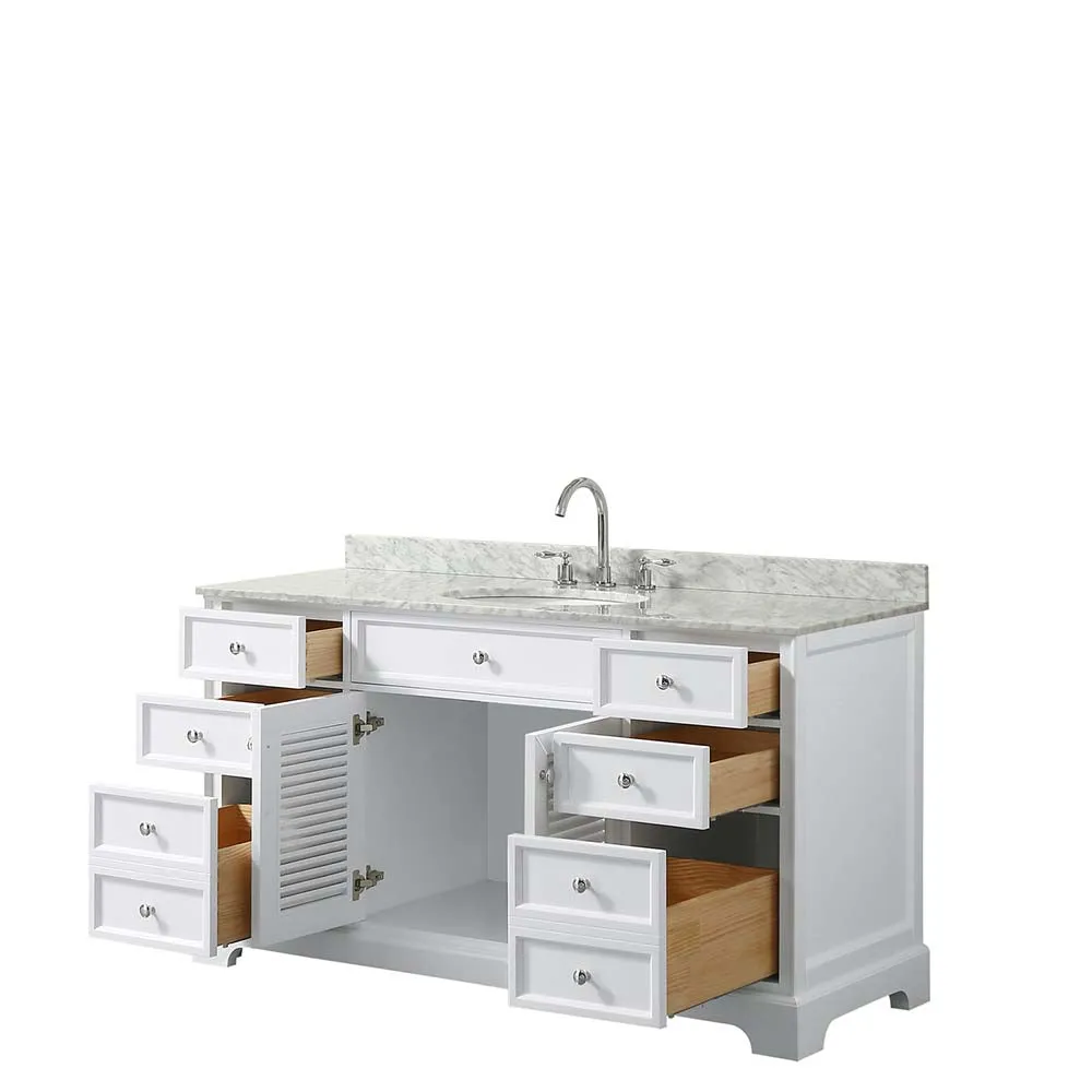 Tamara 60 Inch Single Bathroom Vanity in White