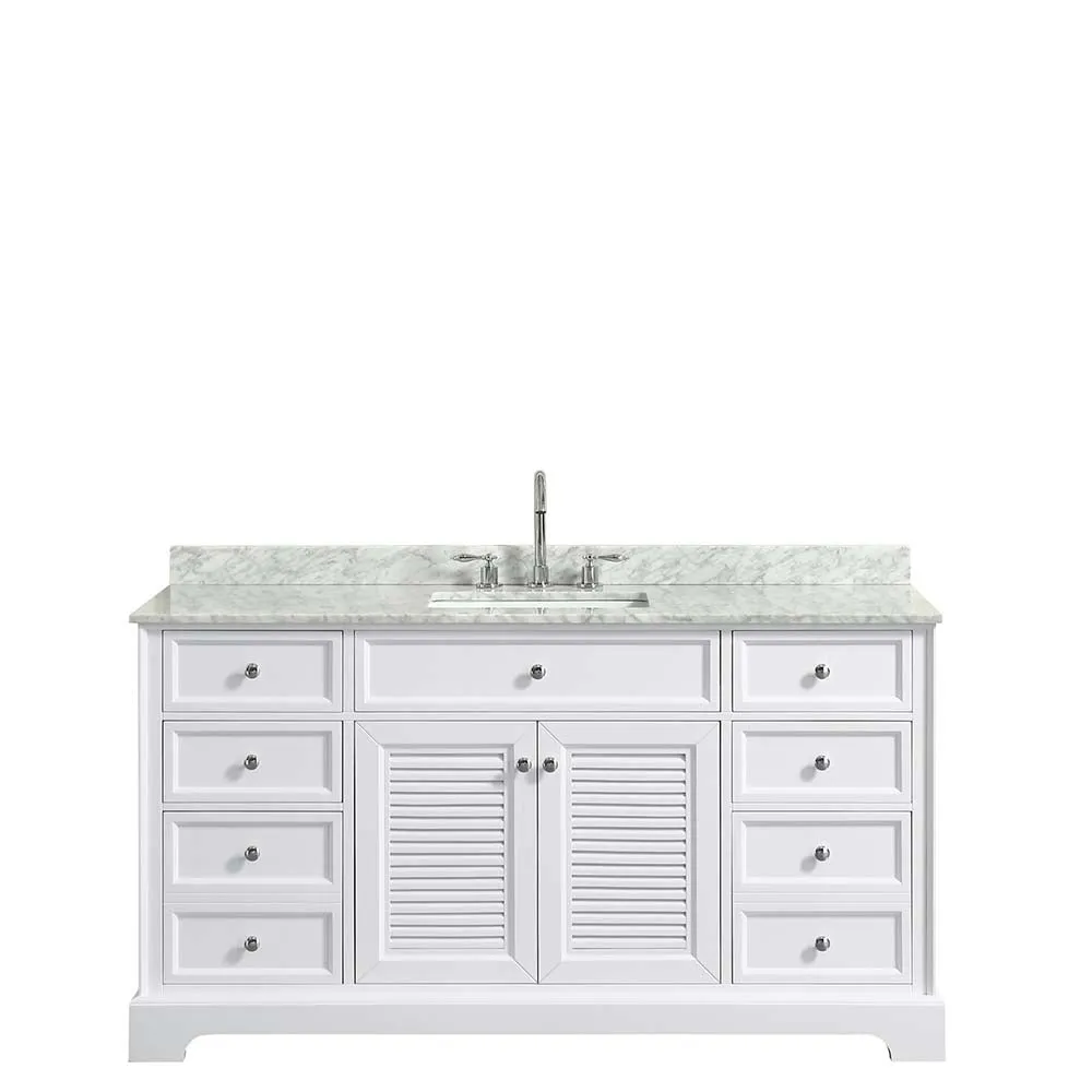 Tamara 60 Inch Single Bathroom Vanity in White