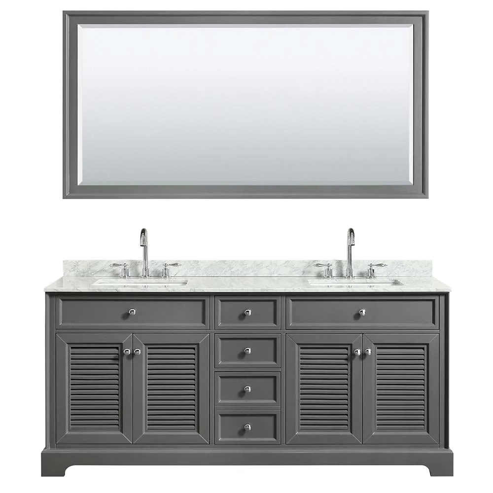 Tamara 72 Inch Double Bathroom Vanity in Dark Gray
