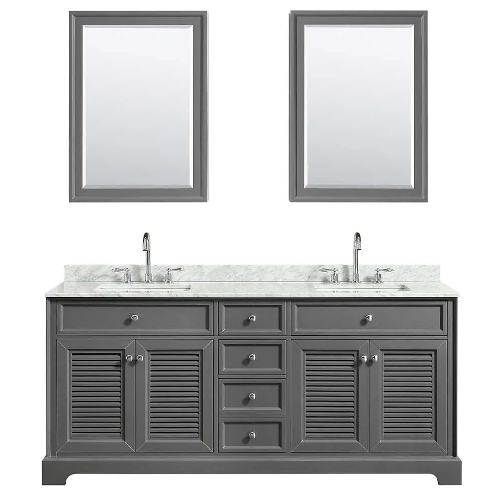 Tamara 72 Inch Double Bathroom Vanity in Dark Gray