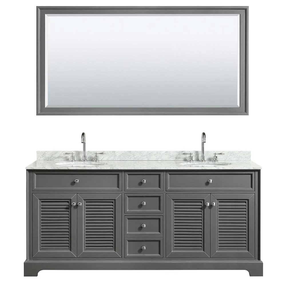 Tamara 72 Inch Double Bathroom Vanity in Dark Gray
