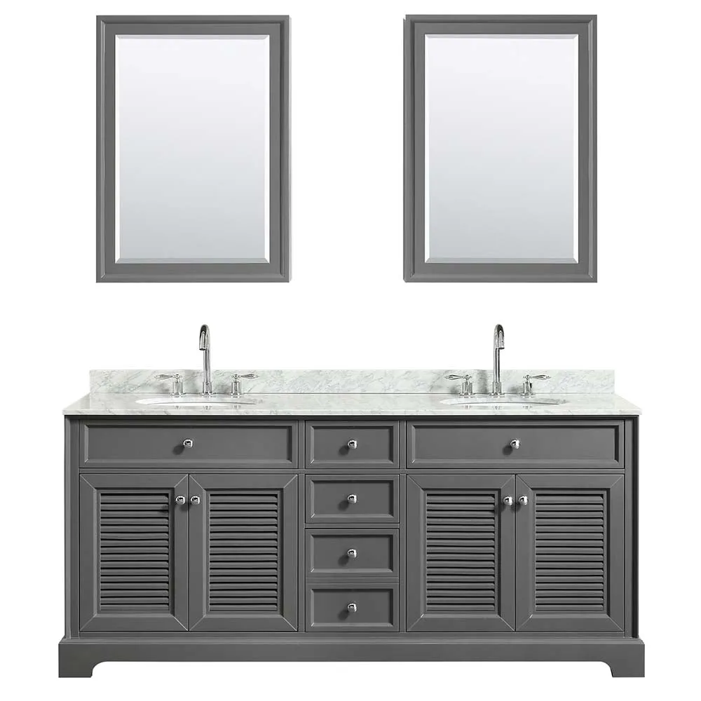 Tamara 72 Inch Double Bathroom Vanity in Dark Gray