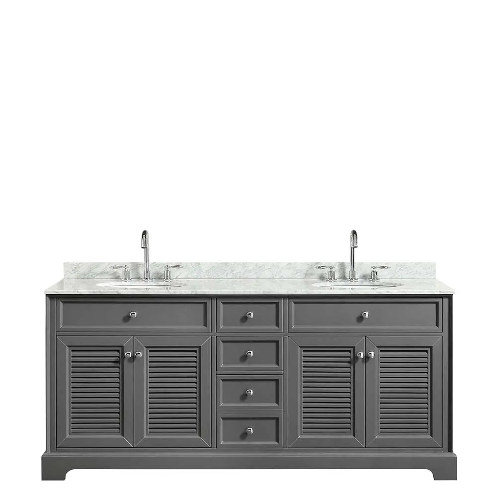 Tamara 72 Inch Double Bathroom Vanity in Dark Gray