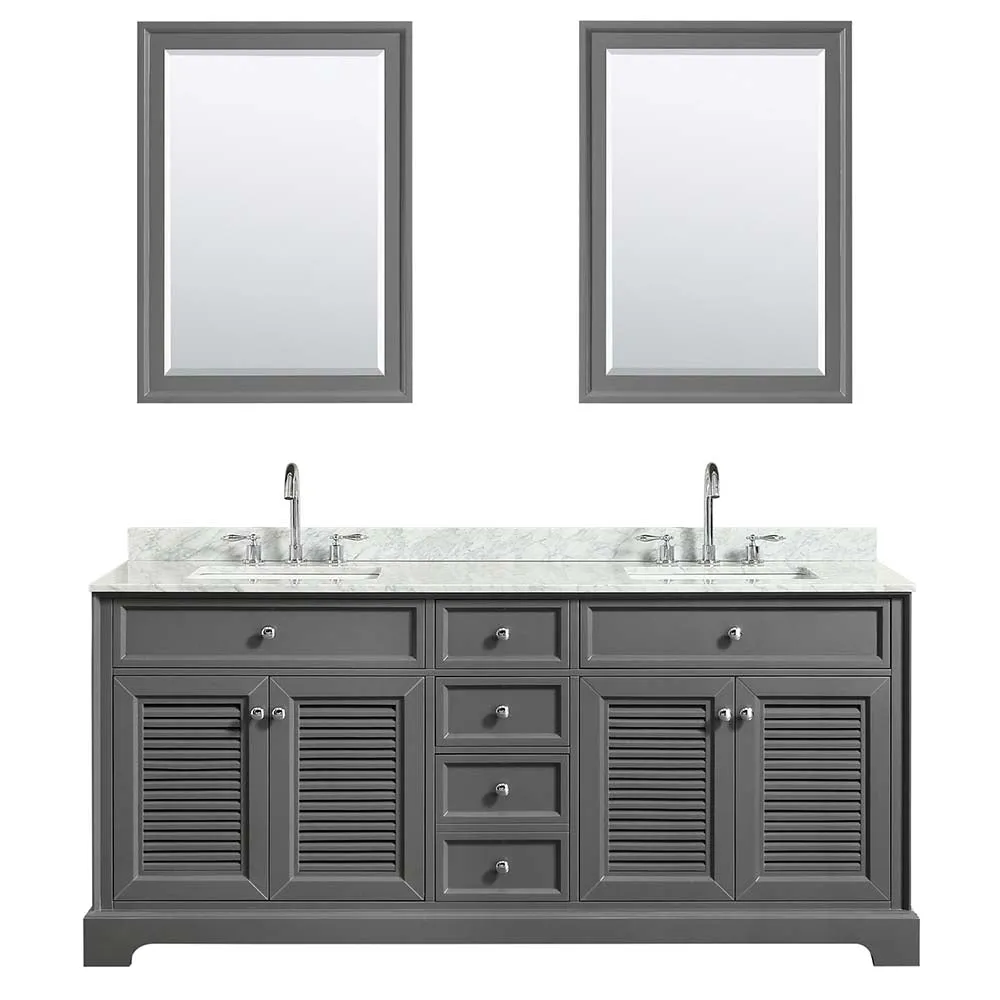 Tamara 72 Inch Double Bathroom Vanity in Dark Gray