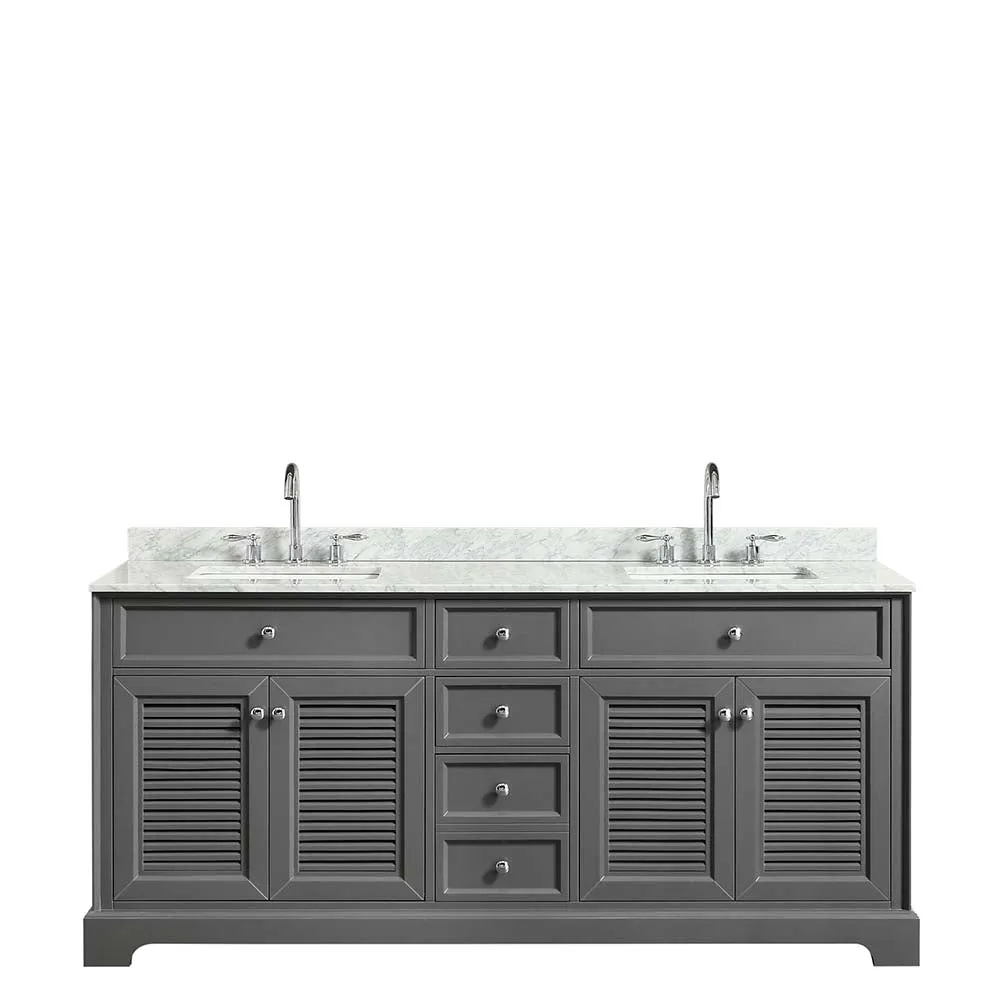 Tamara 72 Inch Double Bathroom Vanity in Dark Gray