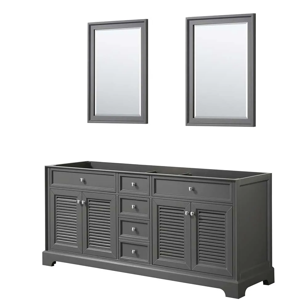 Tamara 72 Inch Double Bathroom Vanity in Dark Gray