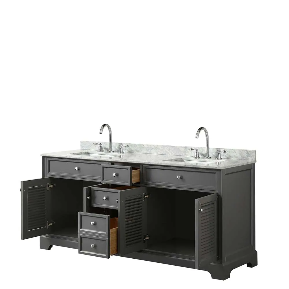 Tamara 72 Inch Double Bathroom Vanity in Dark Gray