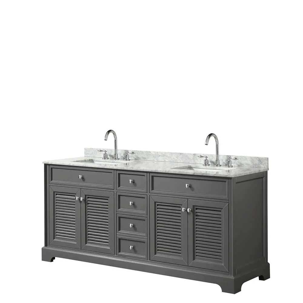 Tamara 72 Inch Double Bathroom Vanity in Dark Gray