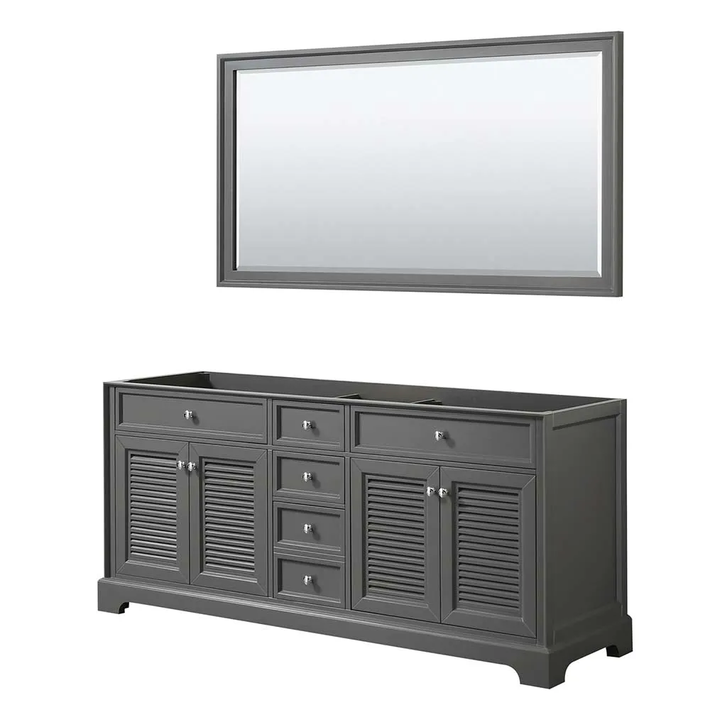 Tamara 72 Inch Double Bathroom Vanity in Dark Gray