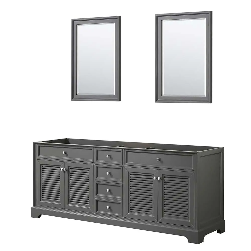 Tamara 80 Inch Double Bathroom Vanity in Dark Gray