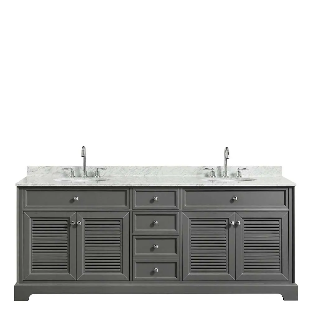 Tamara 80 Inch Double Bathroom Vanity in Dark Gray