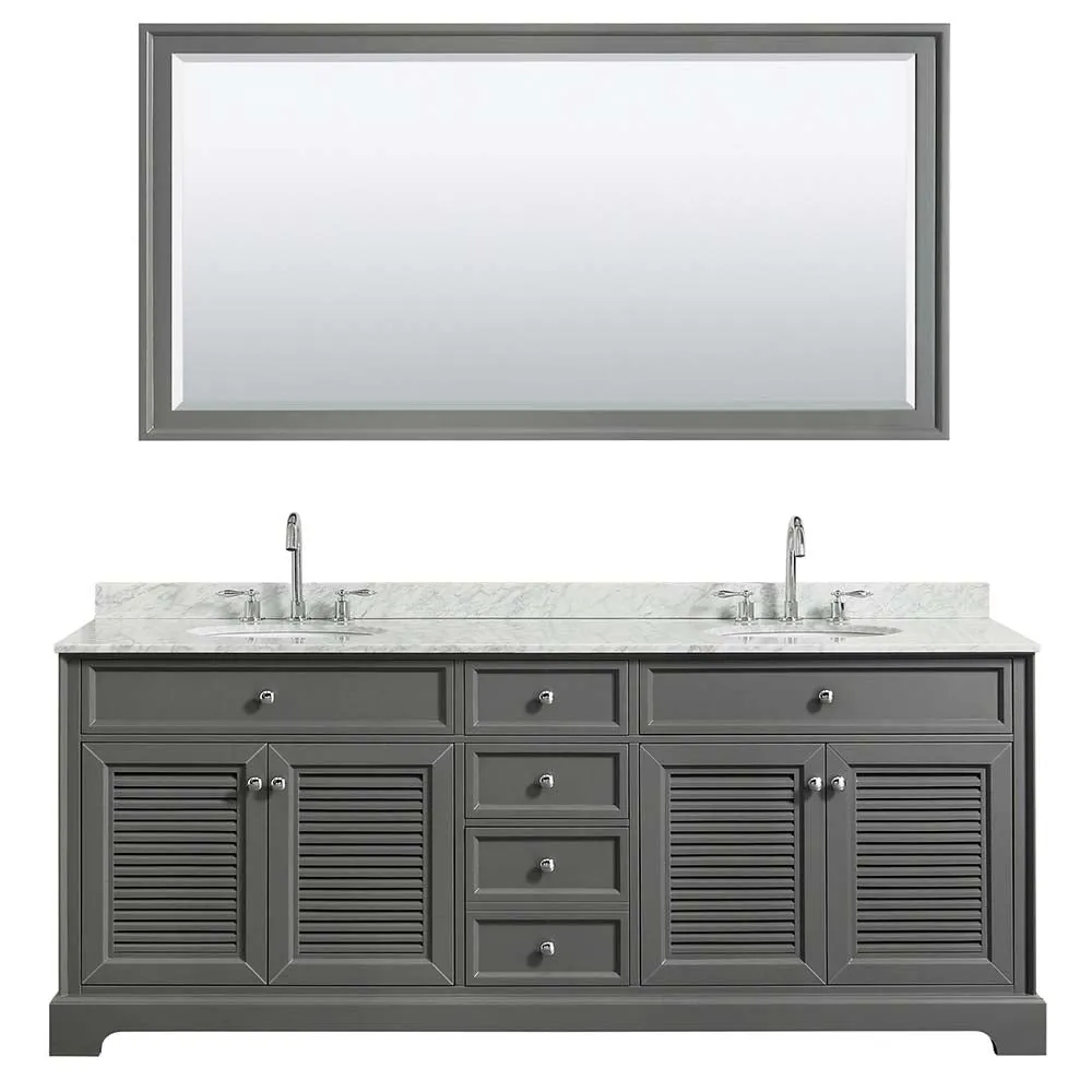 Tamara 80 Inch Double Bathroom Vanity in Dark Gray
