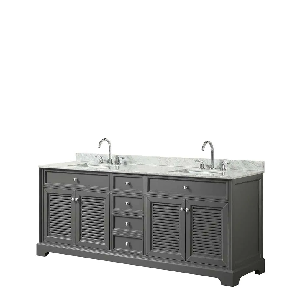 Tamara 80 Inch Double Bathroom Vanity in Dark Gray