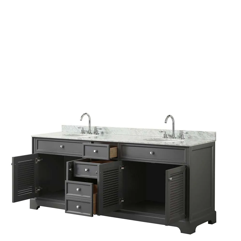 Tamara 80 Inch Double Bathroom Vanity in Dark Gray