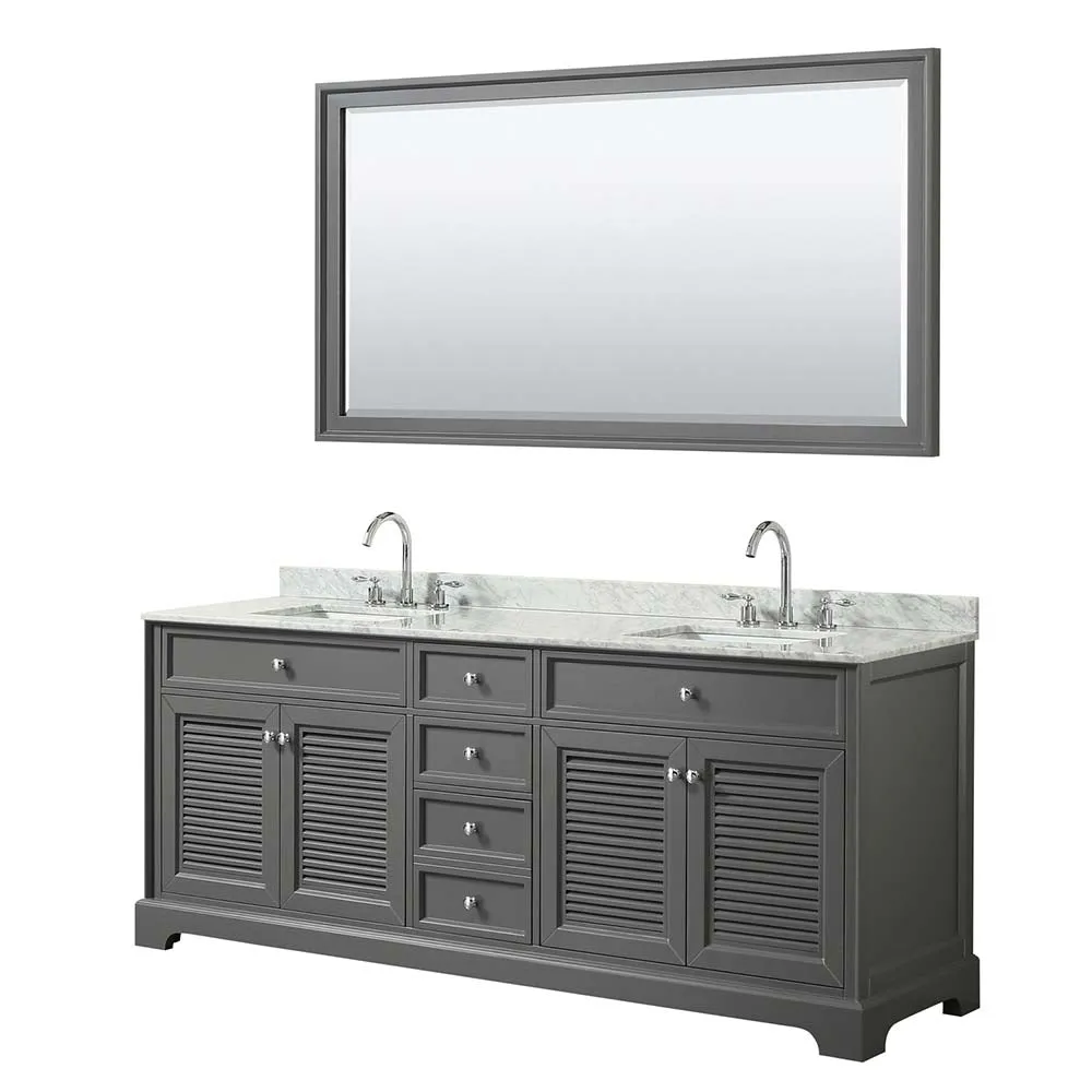 Tamara 80 Inch Double Bathroom Vanity in Dark Gray