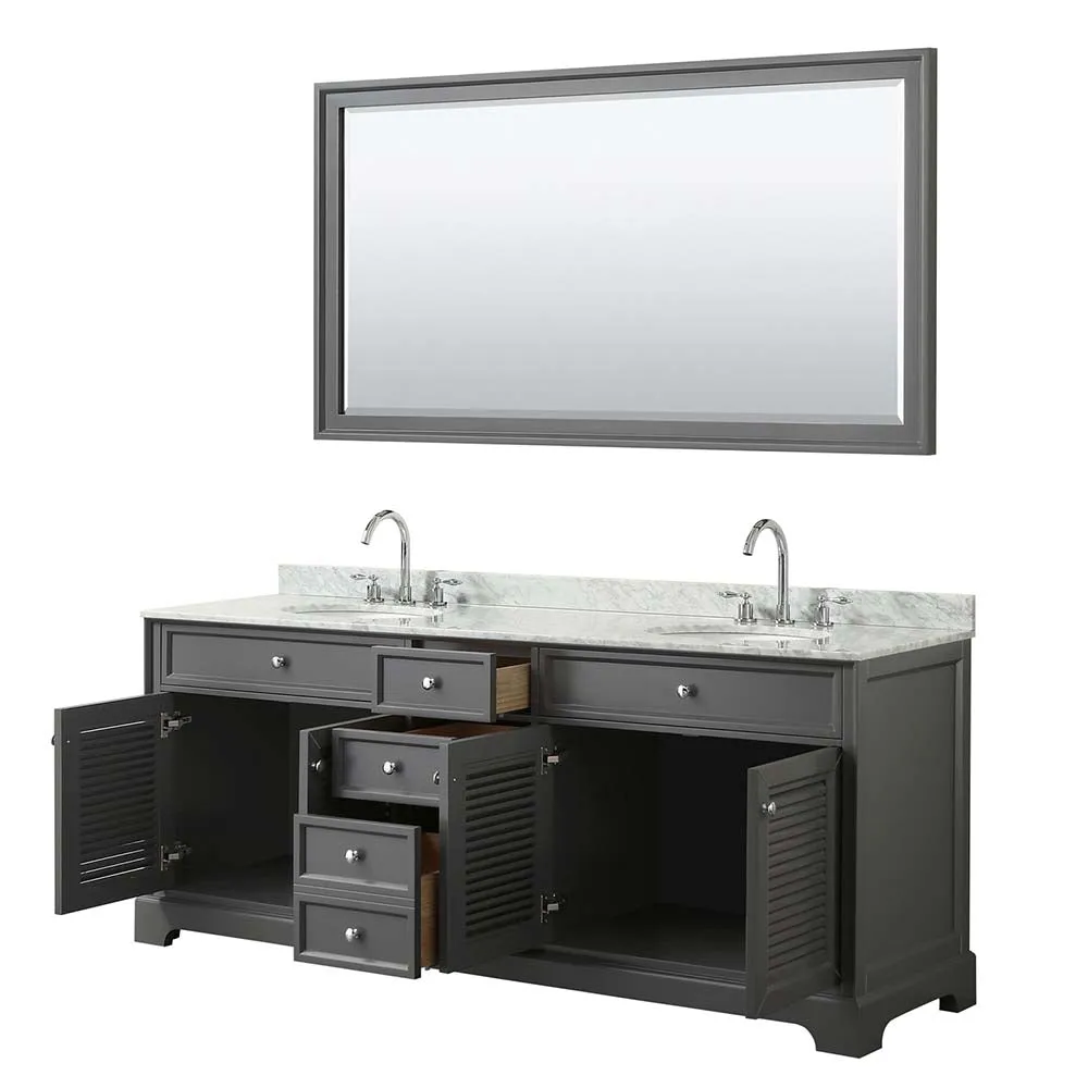 Tamara 80 Inch Double Bathroom Vanity in Dark Gray
