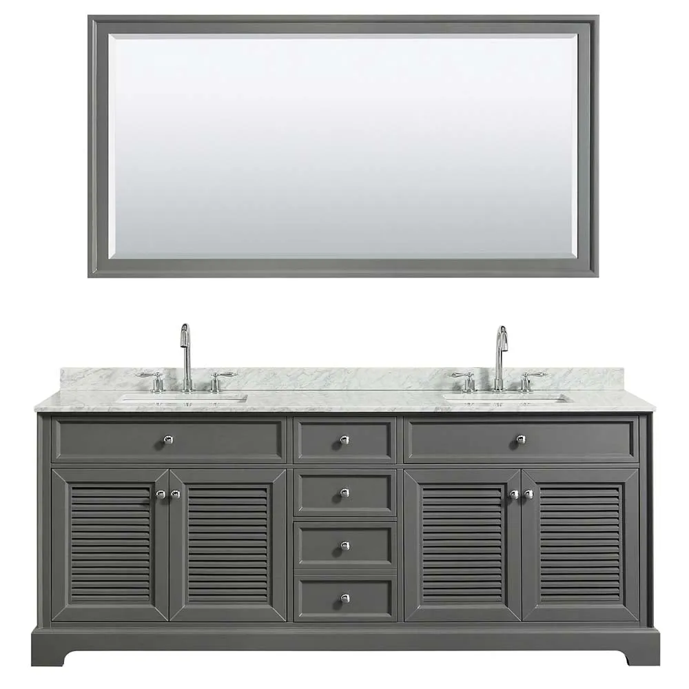Tamara 80 Inch Double Bathroom Vanity in Dark Gray