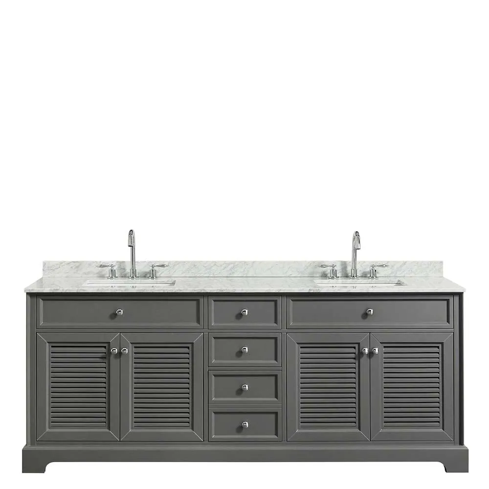 Tamara 80 Inch Double Bathroom Vanity in Dark Gray
