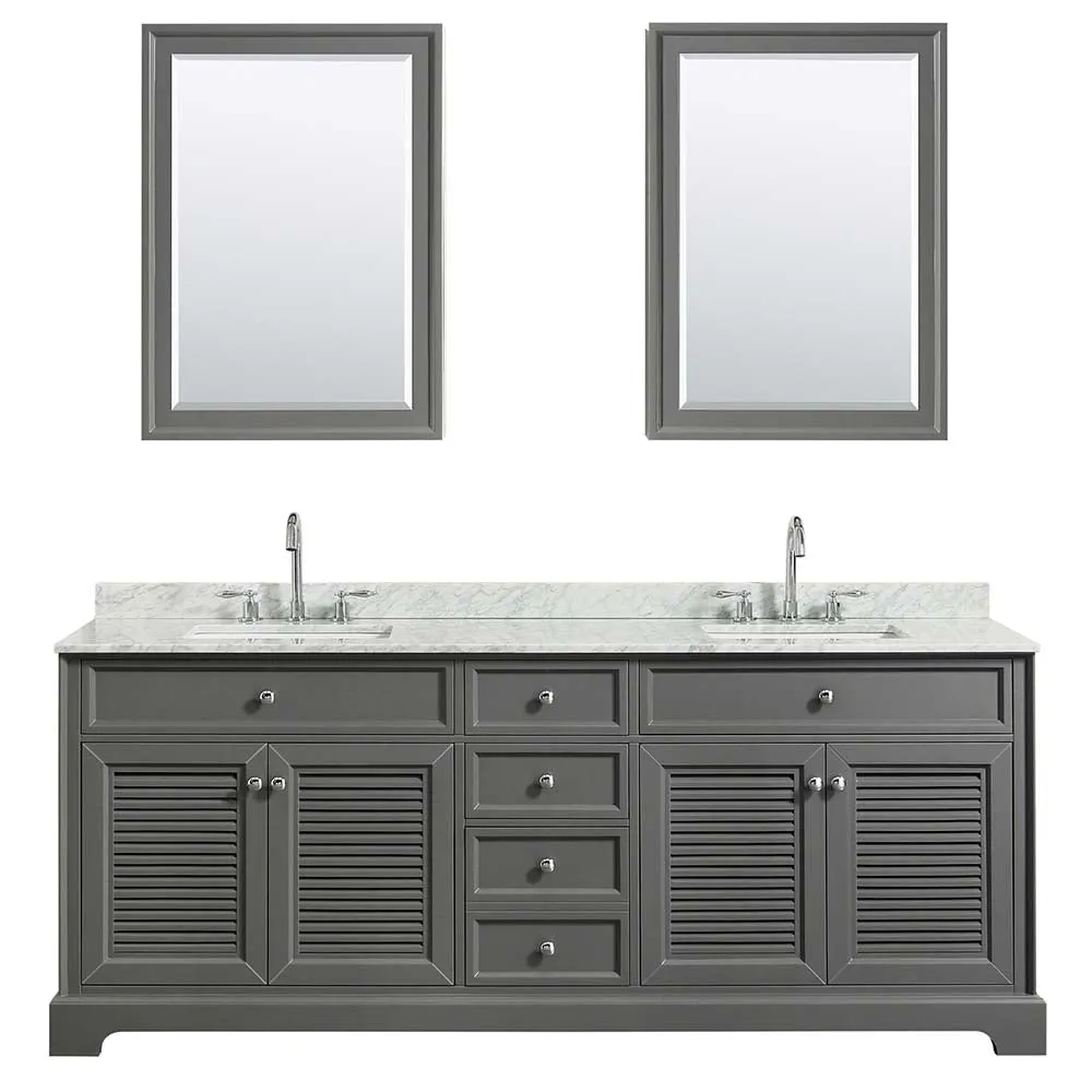 Tamara 80 Inch Double Bathroom Vanity in Dark Gray