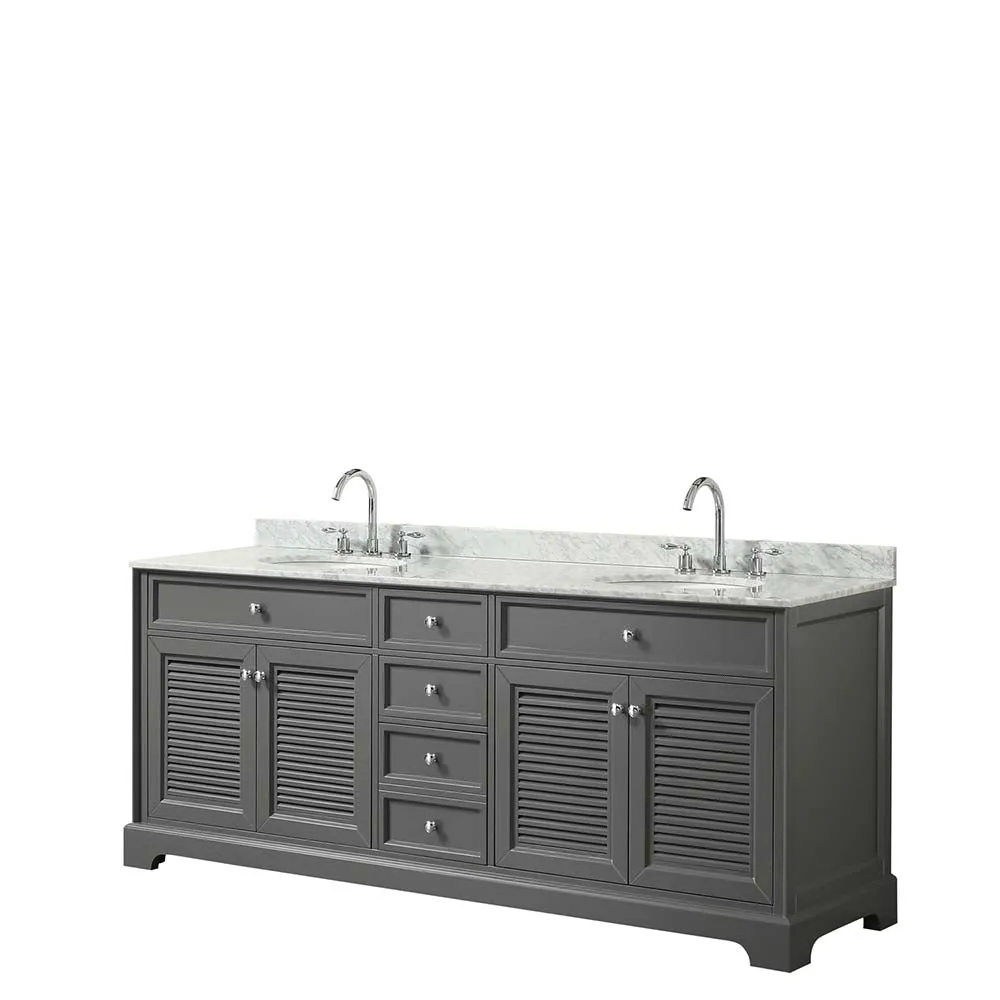 Tamara 80 Inch Double Bathroom Vanity in Dark Gray