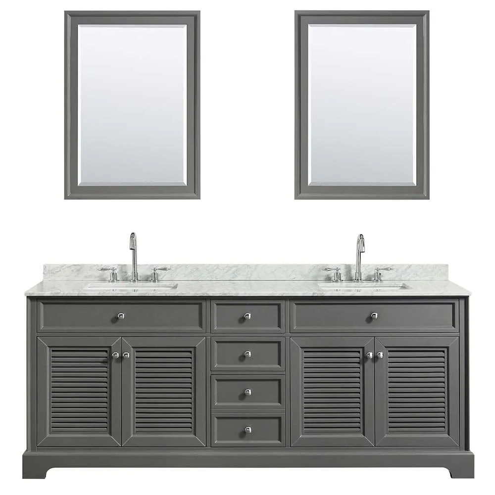 Tamara 80 Inch Double Bathroom Vanity in Dark Gray