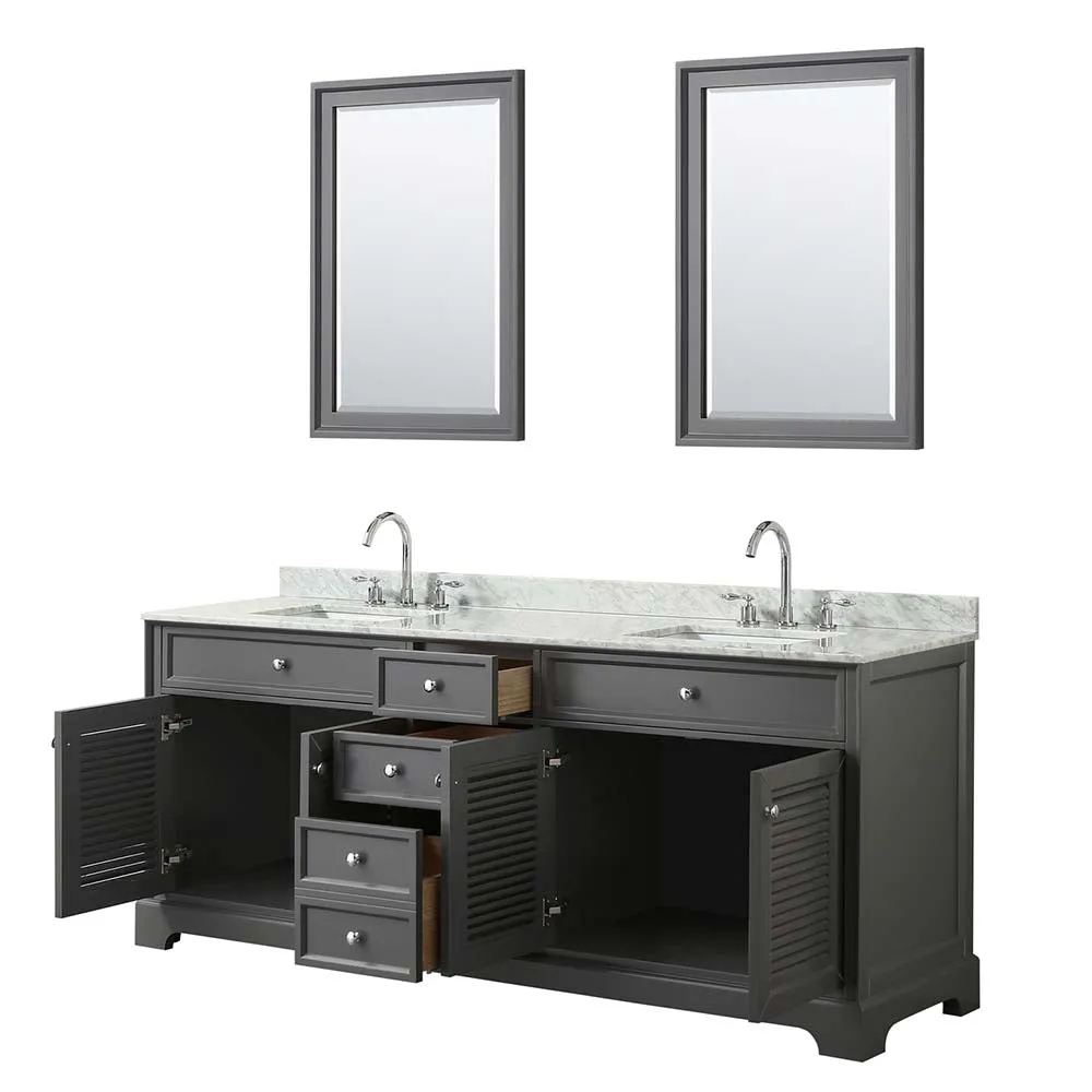 Tamara 80 Inch Double Bathroom Vanity in Dark Gray