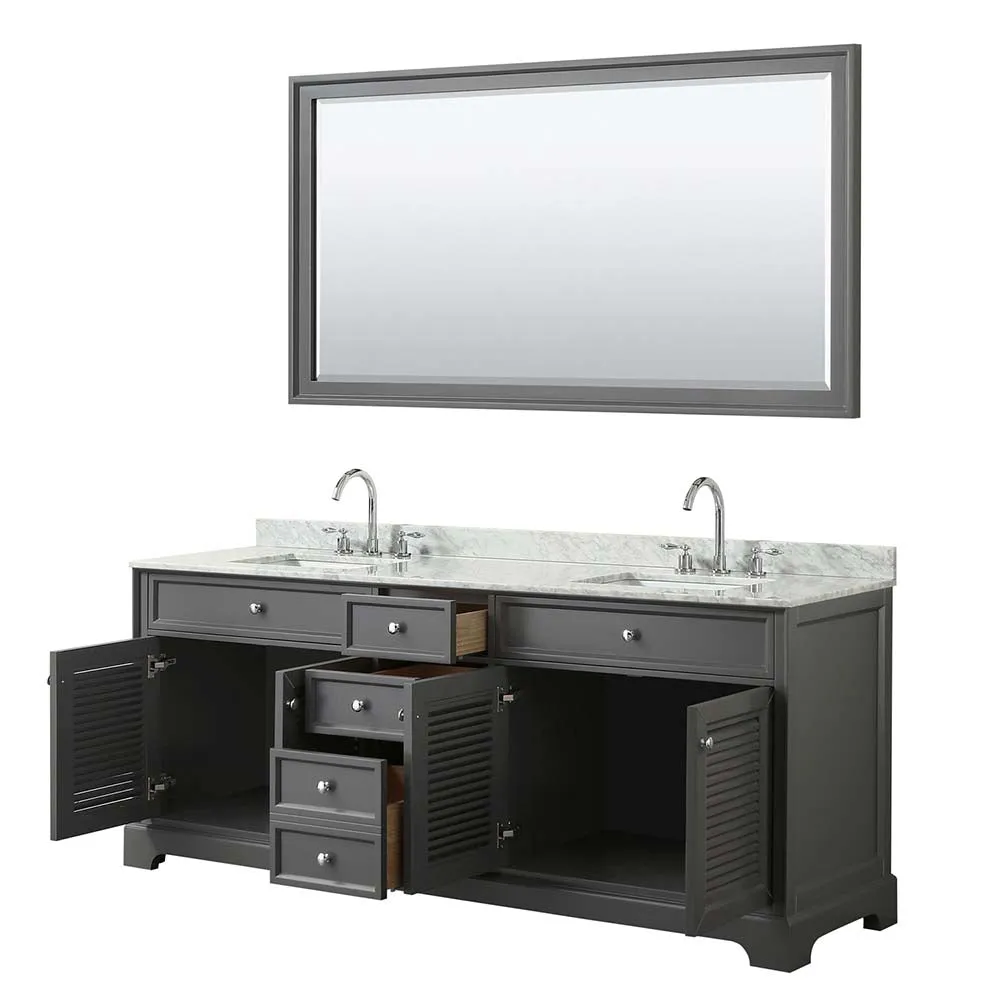 Tamara 80 Inch Double Bathroom Vanity in Dark Gray
