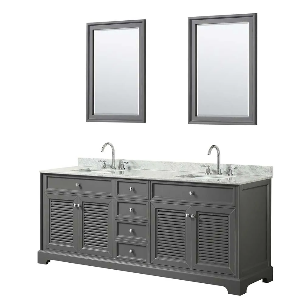 Tamara 80 Inch Double Bathroom Vanity in Dark Gray