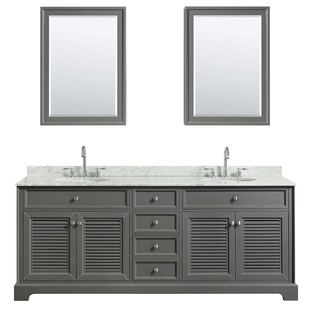 Tamara 80 Inch Double Bathroom Vanity in Dark Gray