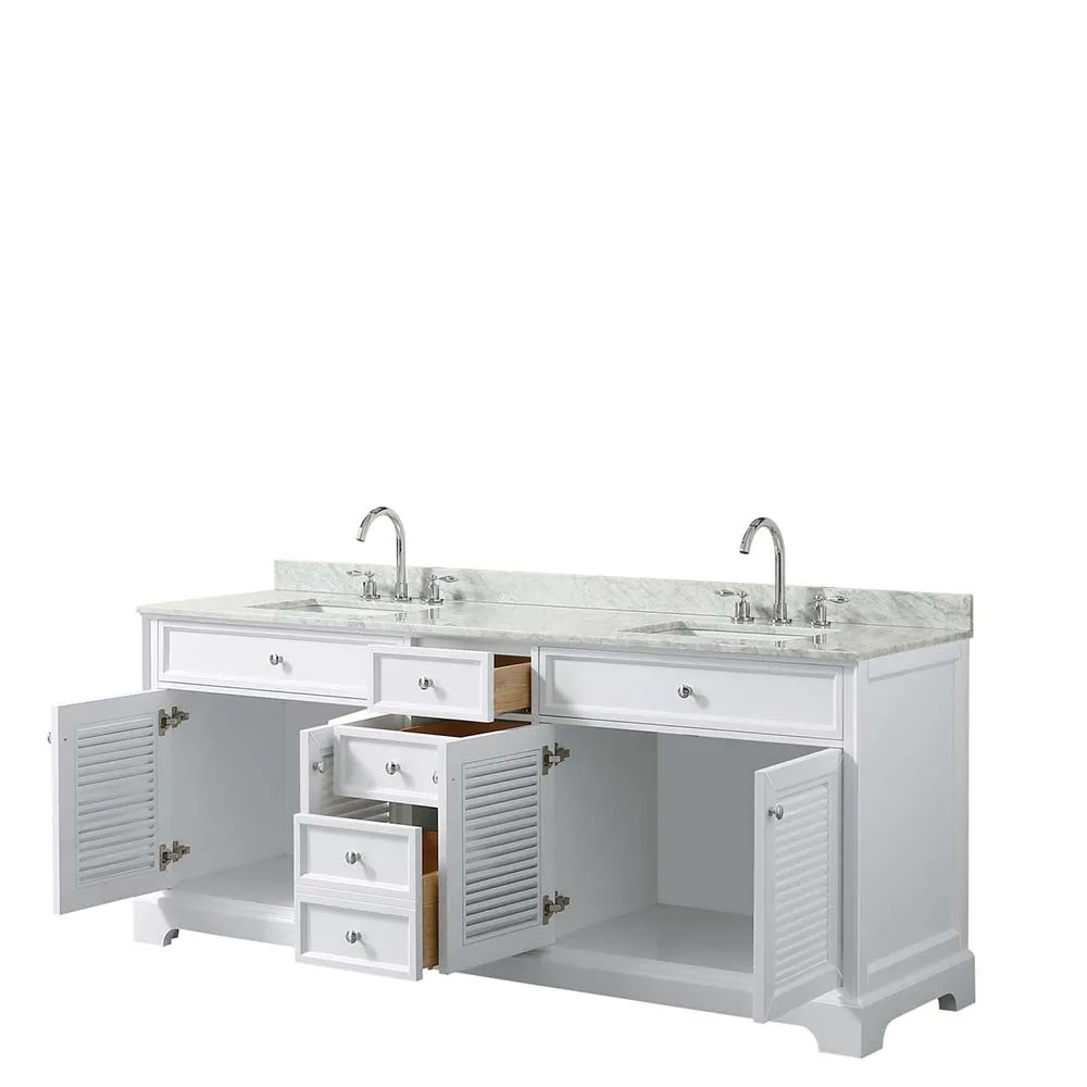 Tamara 80 Inch Double Bathroom Vanity in White