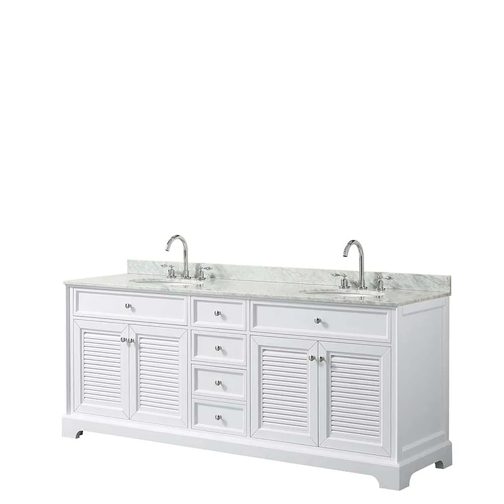 Tamara 80 Inch Double Bathroom Vanity in White